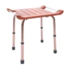 Folding Shower Seat, Adjustable Height, 300lbs Capacity, Waterproof Teak Wood, Non-Slip Legs 2