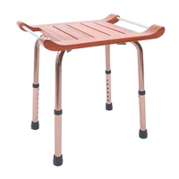 Folding Shower Seat, Adjustable Height, 300lbs Capacity, Waterproof Teak Wood, Non-Slip Legs 2