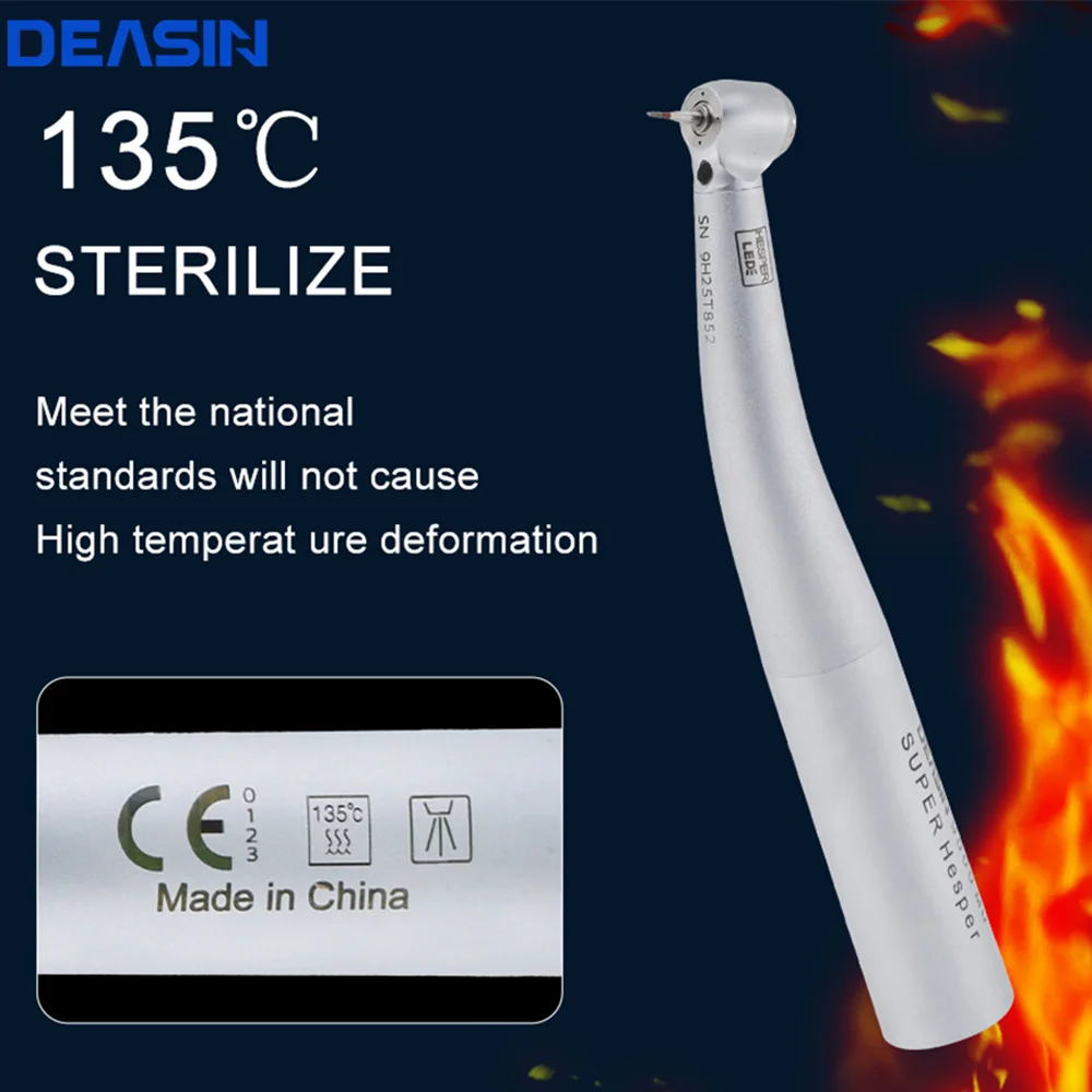 HOT Dental Mini-Kopf Faseroptik LED-Leuchten 9000L Hochgeschwindigkeits-Handstück für Kinder Kurzer Schaft Bohrer Zahnarzt-Werkzeug Ausrüstung