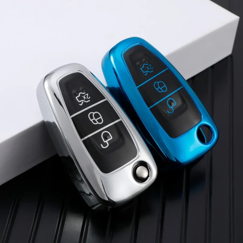 Car Folding Key Case Cover Bag Keychain for Ford Focus C-Max S-Max Galaxy Mondeo Ranger Transit Tourneo TPU Protector,key case,key case cover