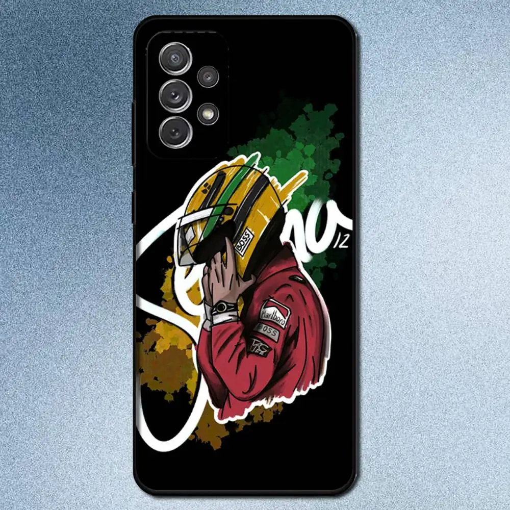 Ayrton Senna Racing Driver-Themed Black Phone Case