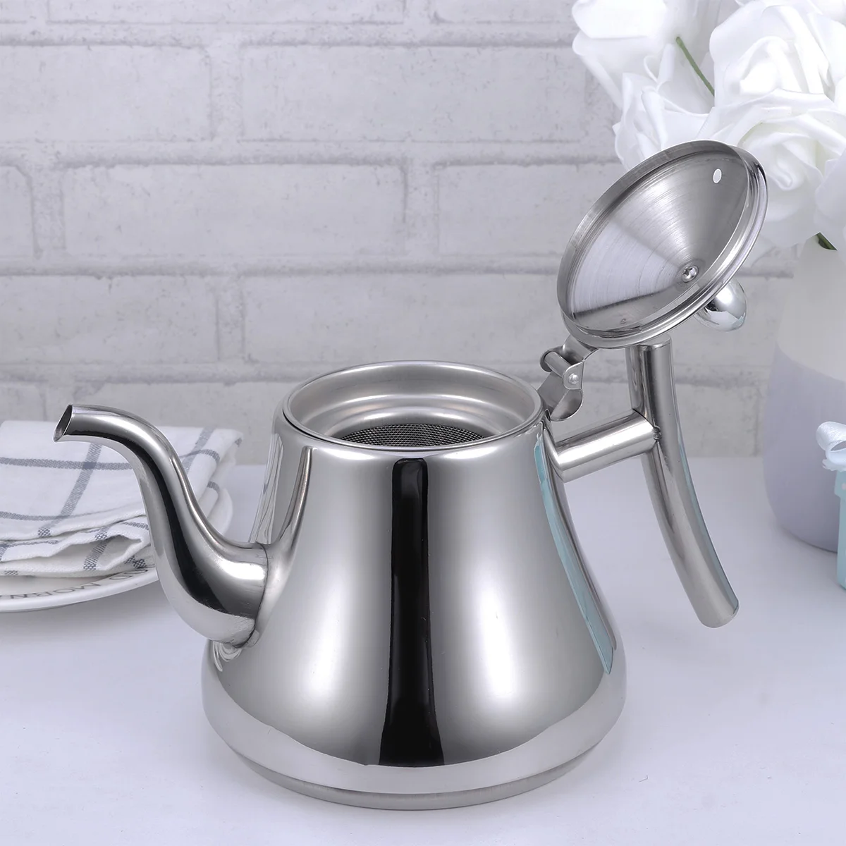 

Stainless Steel Teapot Kettle Coffee Water Small Kettle Filter Set Warmer Teakettle for Stovetop Induction Stove Home