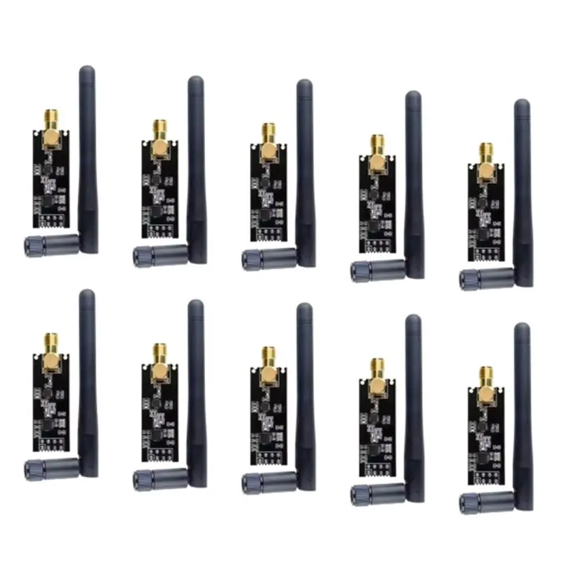 A99E-NRF24L01+ PA+ LNA 무선 트랜시버 모듈(10개) 내장 안테나 탑재, 1000미터 거리 송수신 가능