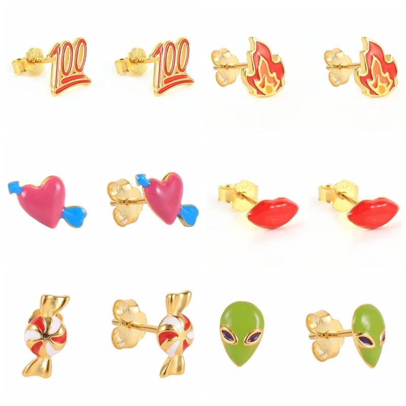 Женские серьги-гвоздики из серебра 100% пробы |