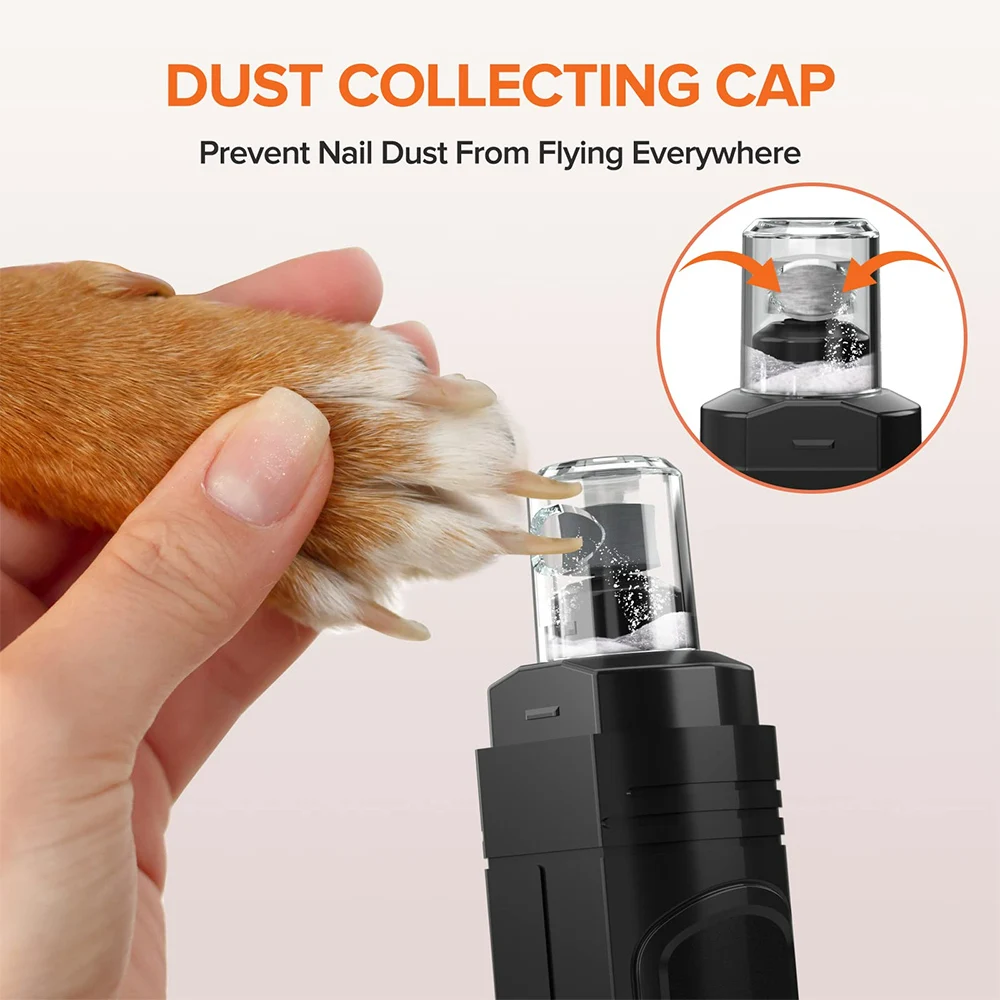Electric Dog Nail Clipper With LED Light Dog Nail Sharpener Rechargeable Pet Quiet Cat Claw Grooming Tool Pet Clipper