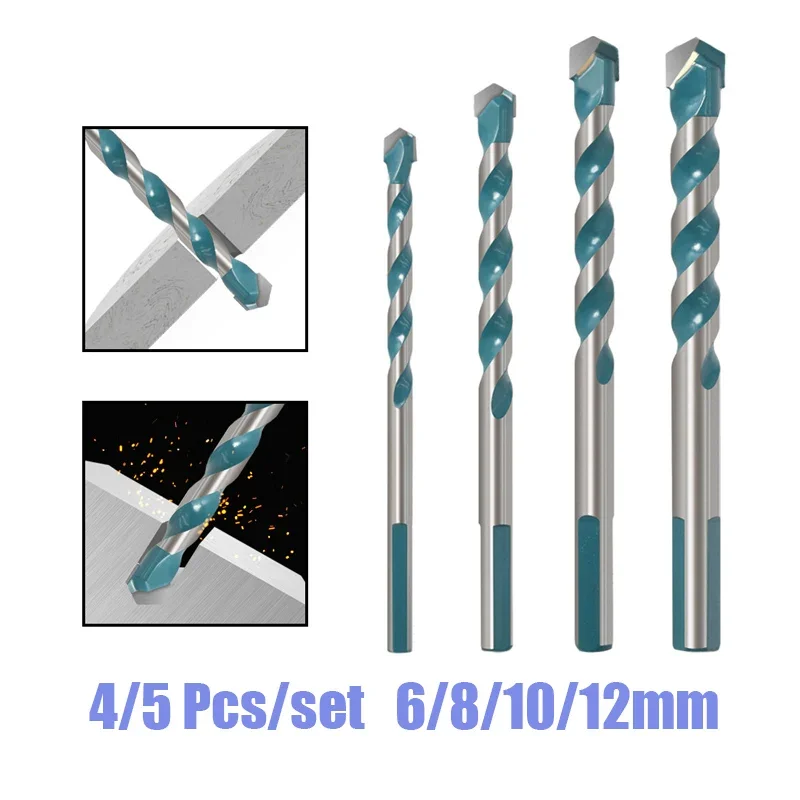 

4/5Pcs Carbide Triangle Drill Bits Marble Drilling Glass Tile Ceramic Hole Opening Drill Bit for Porcelain Floor Tiles Marble