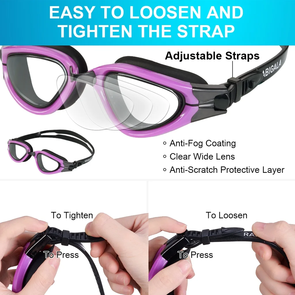 Adult Swimming Goggles Anti-fog Waterproof Protection Adult Adjustable Swimming Goggles for Men and Women
