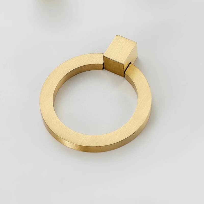 green emerald velvet dress Brushed Brass Ring Pulls Round 4