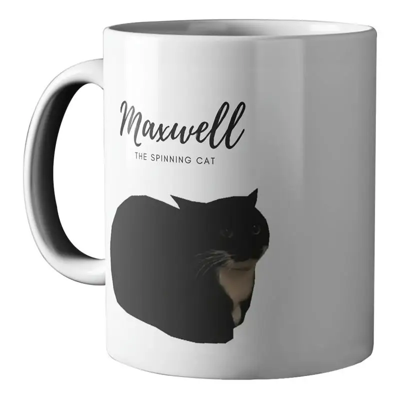 

Забавная кошачья кружка Maxwell, забавная кошачья керамическая кофейная чашка 11,8 унции, безопасный для микроволновой печи контейнер для кофе, милый Рождественский подарок для женщин, мужчин и детей