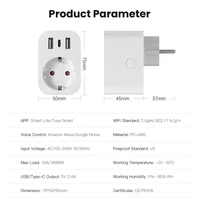 Tuya WiFi Smart Plug 16A EU Smart Socket AC Power Outlet USB Type C Phone Charger Home Appliance Works with Alexa Google - Image 6
