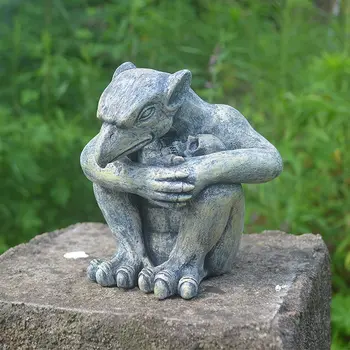 Gargoyle Gothic Decor Statue, Gargoyle Garden Guardian Sculpture, Medieval Gargoyle Mantel Office Bedroom Garden Decoration