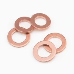 Solid Copper Washer & Gasket Set - Assorted Sizes (M5 to M14) - 100/50/10 Pieces - M12x18x1.5mm