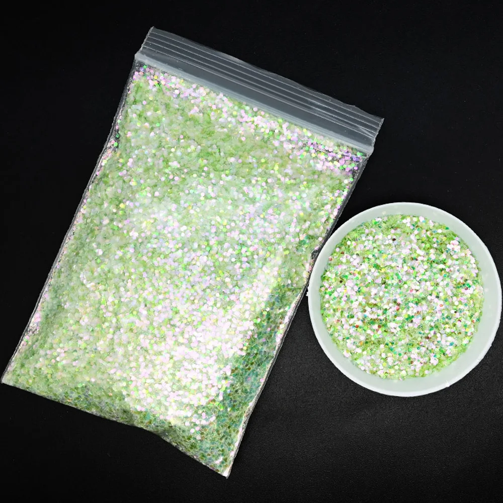 

50g/Bag Holographic Mermaid Nail Art Glitter Mixed Hexagon Stripe Sequin Laser Symphony Chunky Flake Dust Manicure Decoration A8