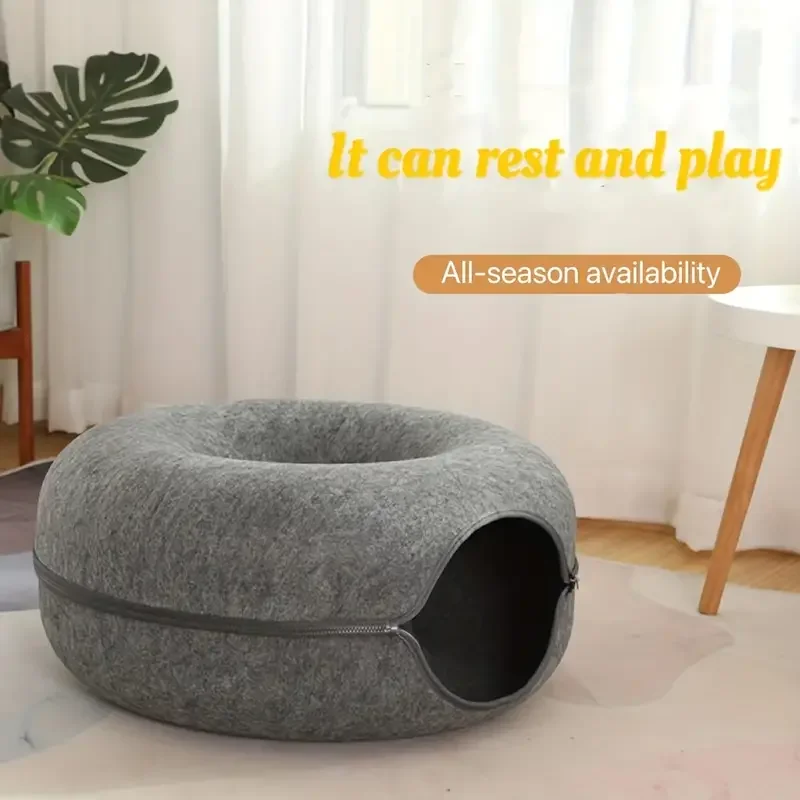 Felt Tunnel Cat Nest Bed 2