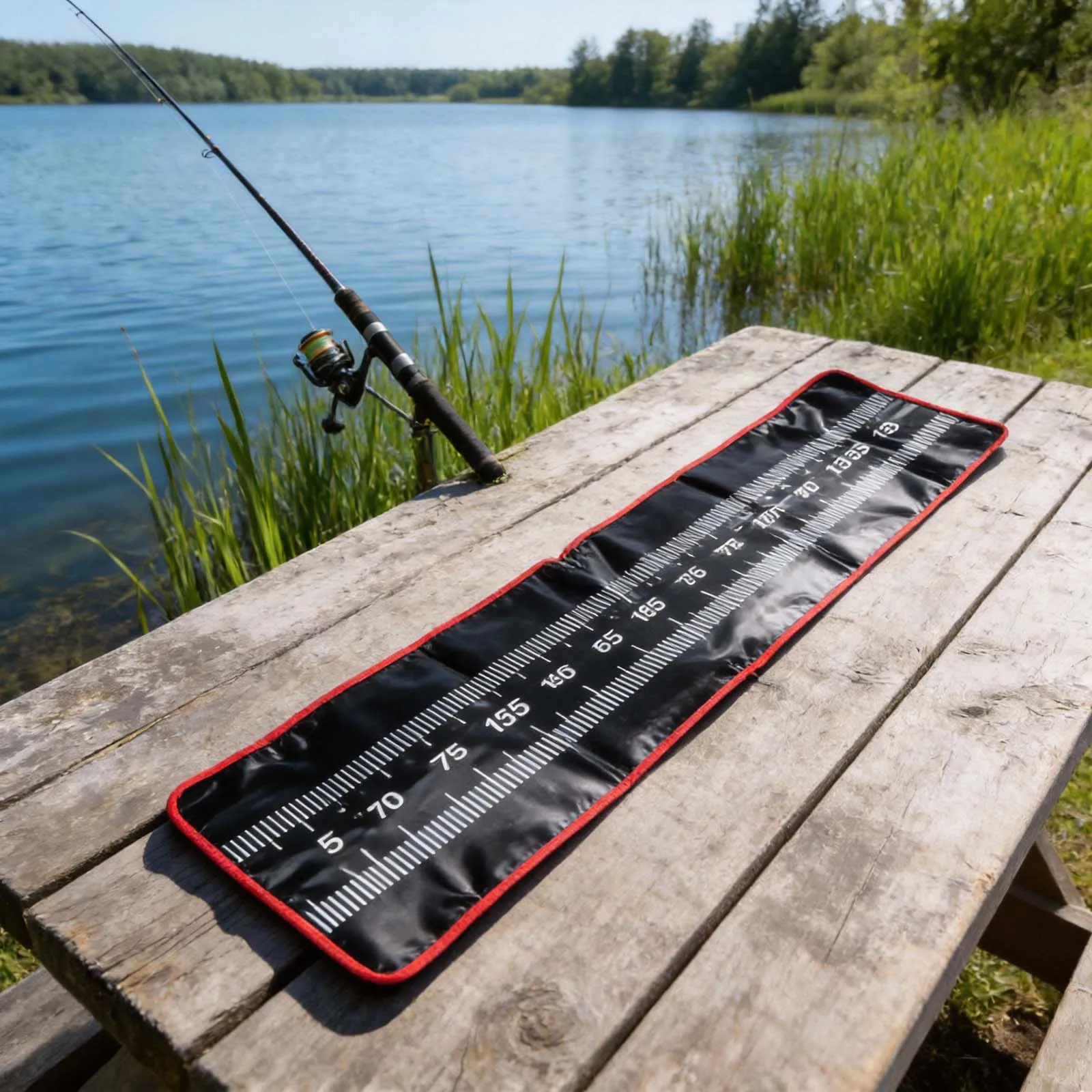 Tapis de décrochage pliable avec échelle 140x35cm - Protection pour poissons carnassiers et pesée précise