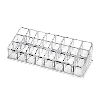24 Lattices Acrylic Lipstick Organizer Lip Gloss Container Plastic Nail Polish Storage Box Makeup Holder Cosmetics Display Rack 1