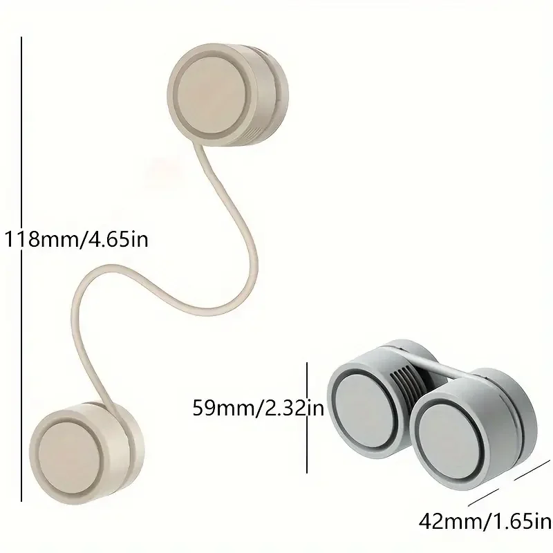 Portable Neck Fan,Hands Free Bladeless Fan,Wearable Personal Fan,360° Bendable 3 Speeds Rechargeable Fan Gifts for Women Men 2