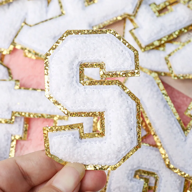 English Alphabet Letter Embroidery Patches Hot Melt Adhesive Sew On Brand Cloth Accessories Stickers Name Patches