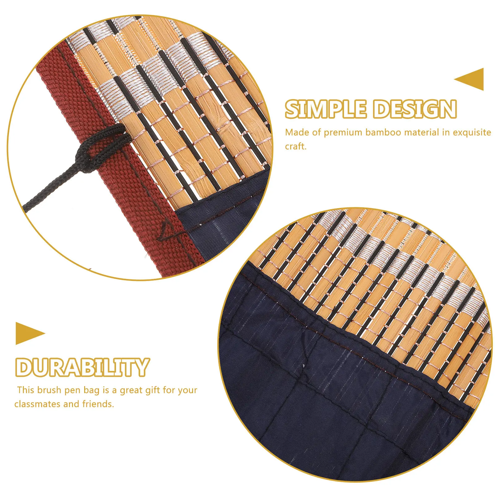 1Pcs 대나무 휴대용 서예 브러쉬 롤 랩 홀더 케이스 보관 주최자 사이즈 L 8 슬롯 경량 통기성 방습