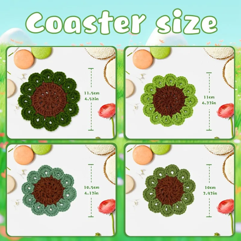 Crochet Kit for Beginners Crochet Coasters Kits Crochet Yarn Hook Set Step-by-Step Instructions Video