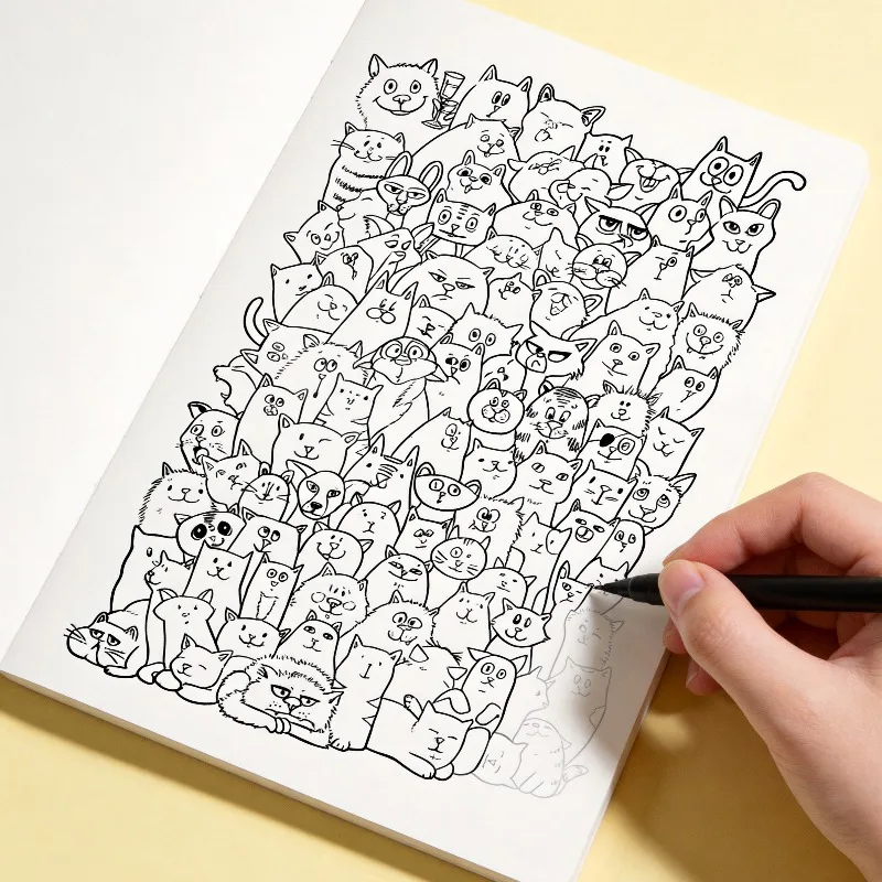 Quaderno da Disegno Casual per Decompressione, Libro da Disegno Divertente con 22 Modelli di Carta Trasparente, Quaderno per Creazioni Artistiche e Graffiti, Regalo (Senza Penna) - immagine 6