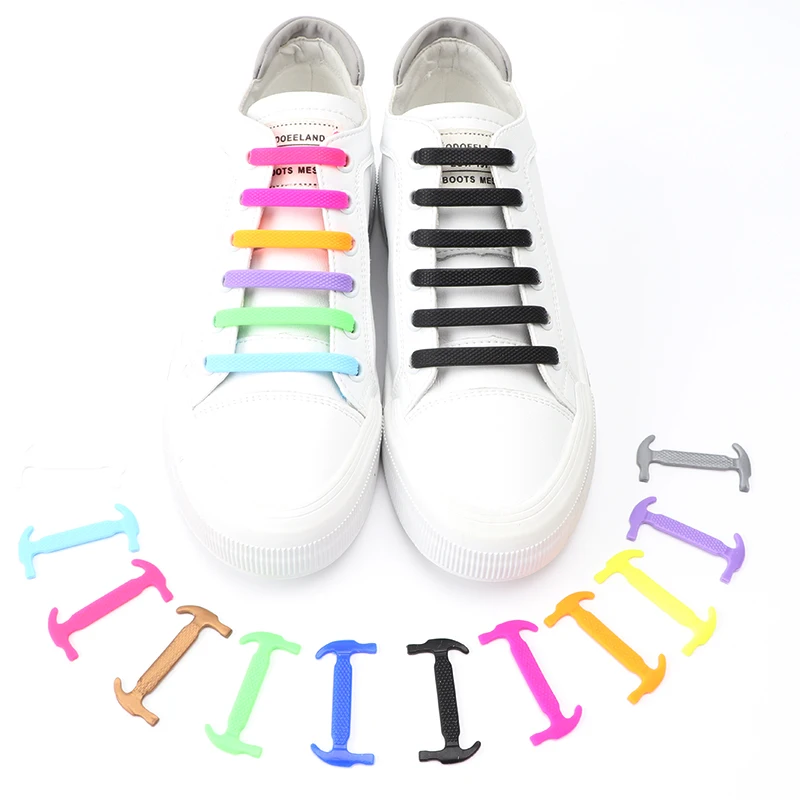 Silicone Shoelaces Elastic Shoelaces For Sneakers Lazy No Tie