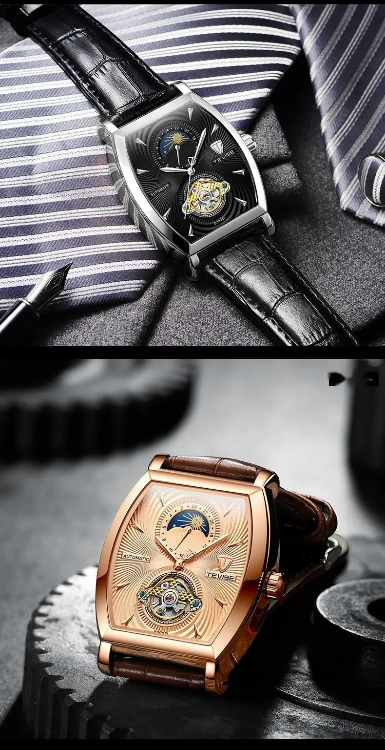 Men's Mechanical Watch Square Tourbillon Luxury Automatic Timepiece_voghion.com