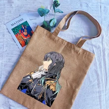 

Female Shopping Bag Reusable Large Capacity Casual Shoulder Bag Tokitou Muichirou Printed Student Canvas Commuter Carrying Bag