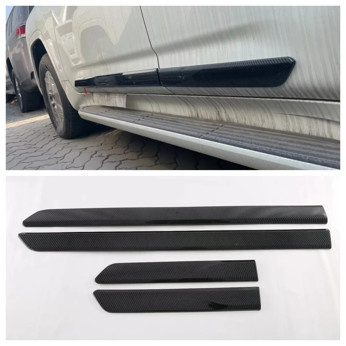 

For Toyota Land Cruiser 300 LC300 2022 2023 ABS Chrome Side Door Body Molding Line Strips Cover Trims Car Styling Accessories
