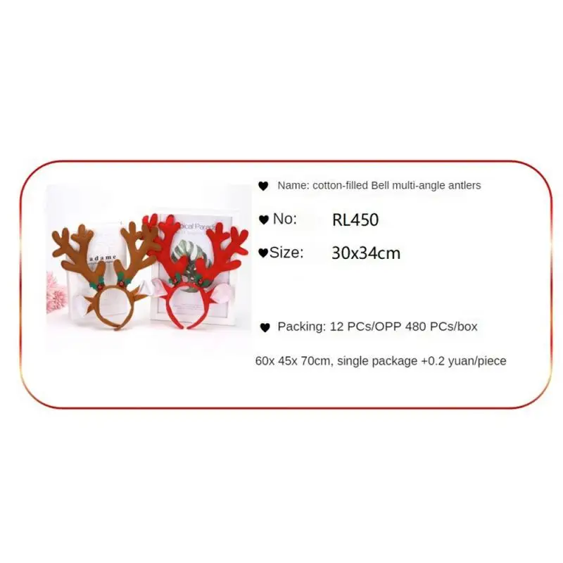 Hairband Lovely European Winter Festival Headband Festive Party Supplies Popular Headgear Exquisite Workmanship Non-woven Fabric