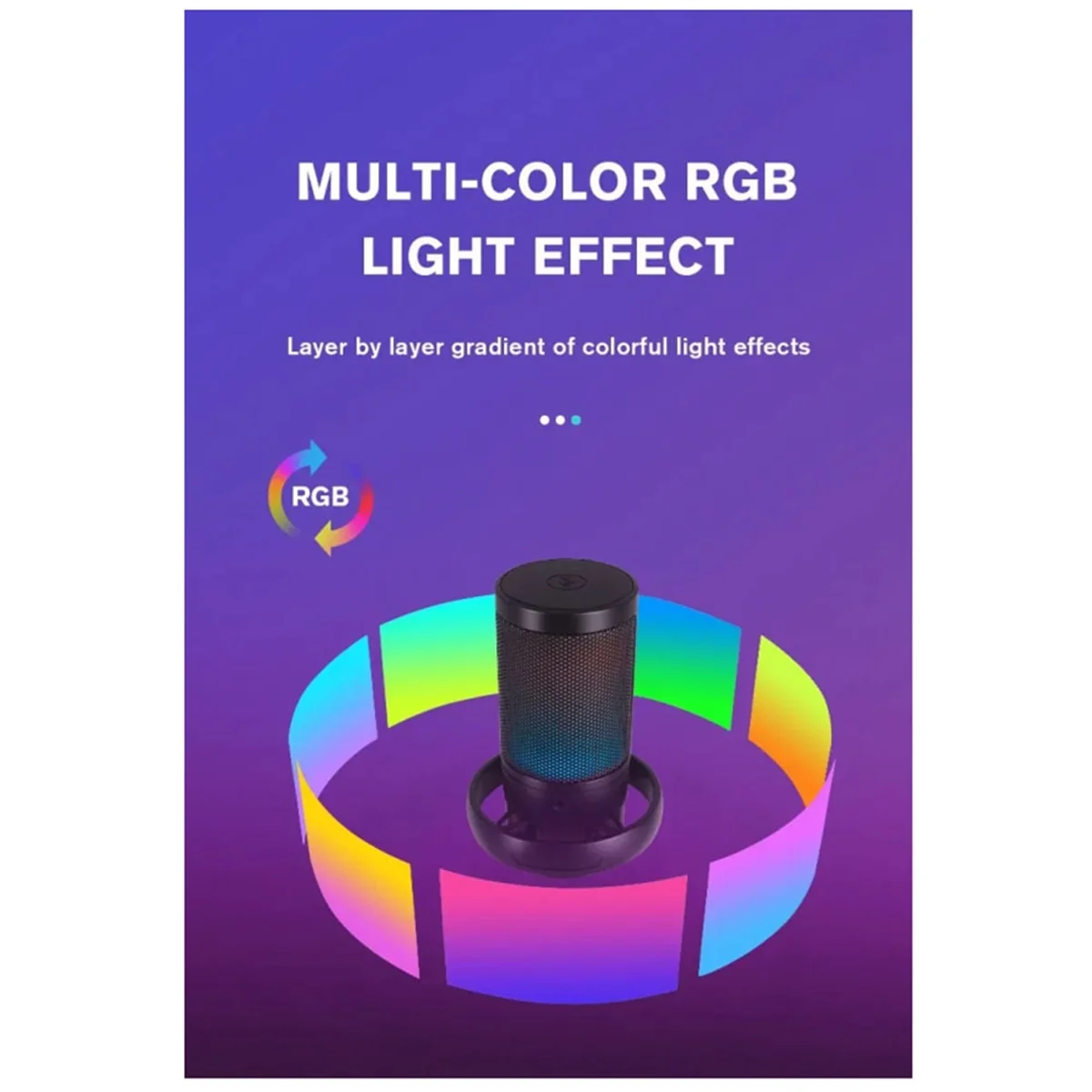 조정 가능한 암 스탠드가 있는 게임용 RGB 녹음 마이크, USB 데스크탑 콘덴서 마이크, 팟캐스팅 스트리밍용