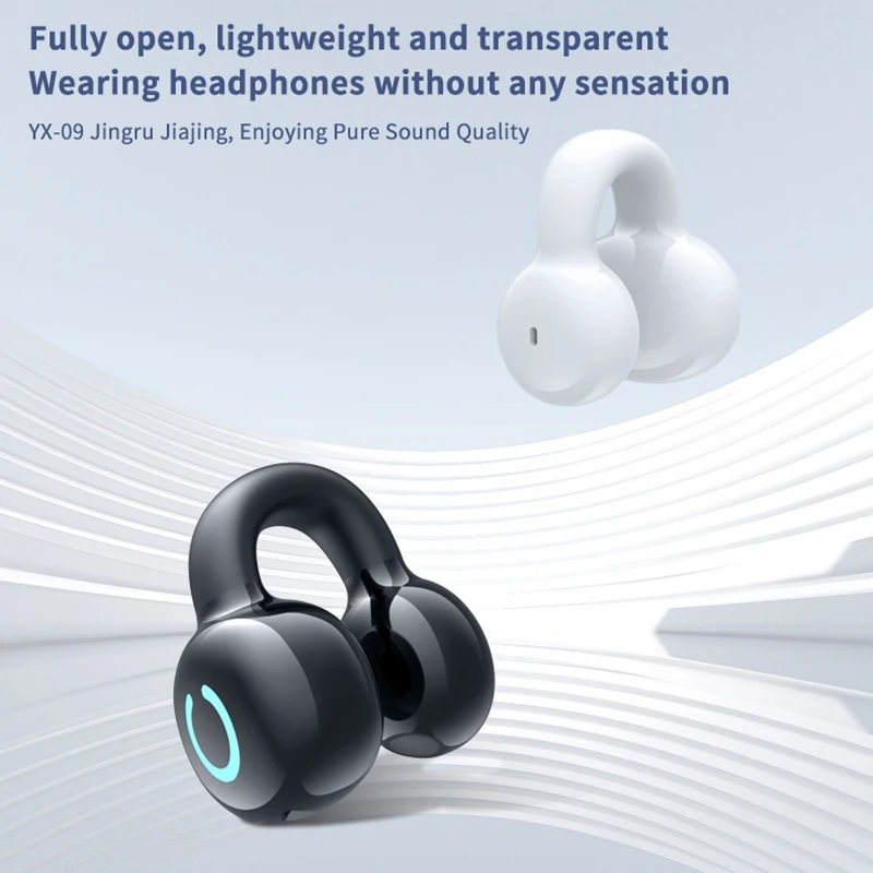Wireless Earbuds Bluetooth Headset Clip Ear Noise Reduction Earphone Single Ear Headphones For Sport Running Music Headset