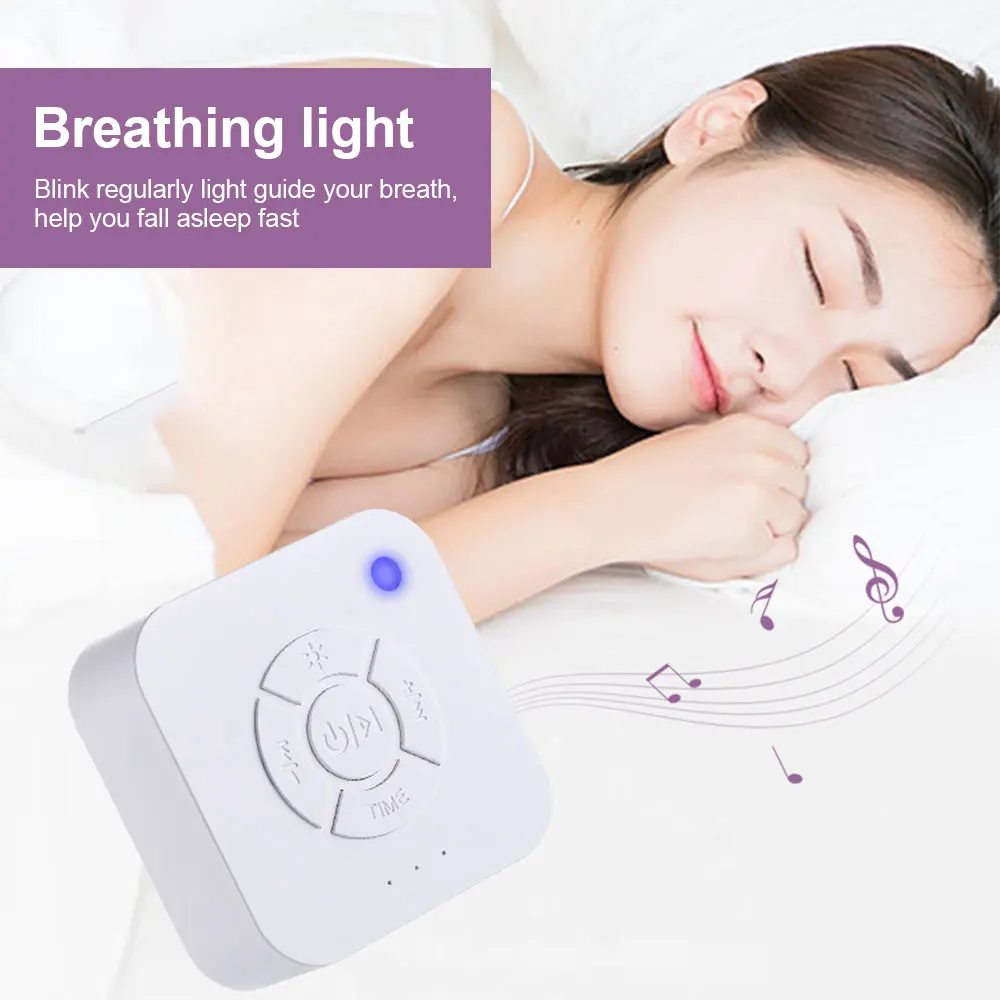 

White Noise Sound Machine Sleep Soother With 9 Soothing Sounds Breathing Light Timer USB Charging For Baby Home Office Travel