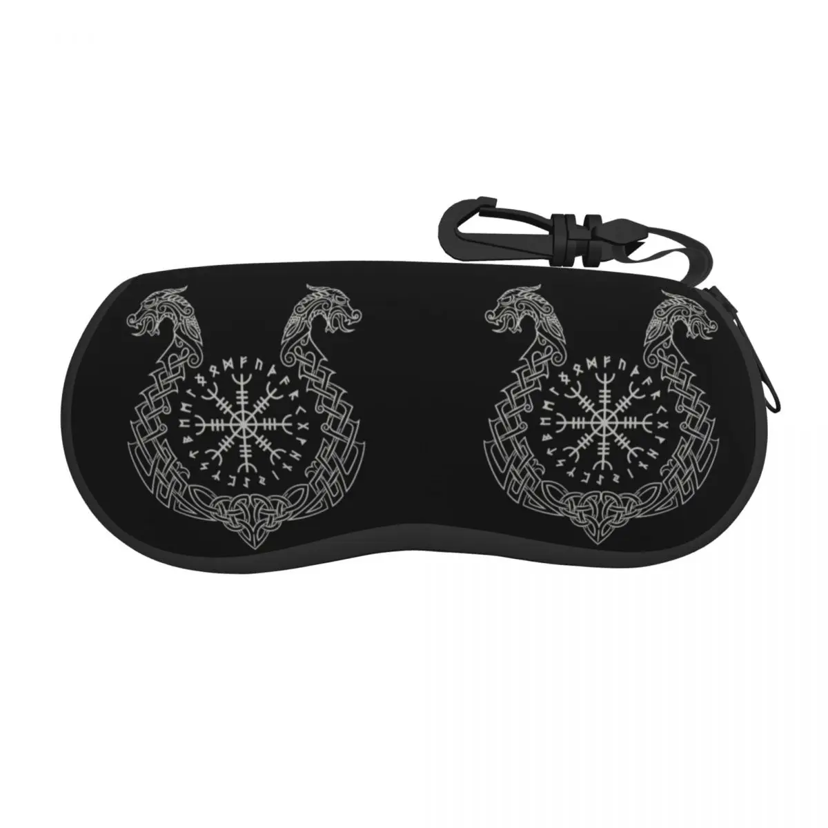 

Viking Helm Of Awe Eyeglass Glasses Case Men Women Soft Norse Compass Sunglasses Protective Bag