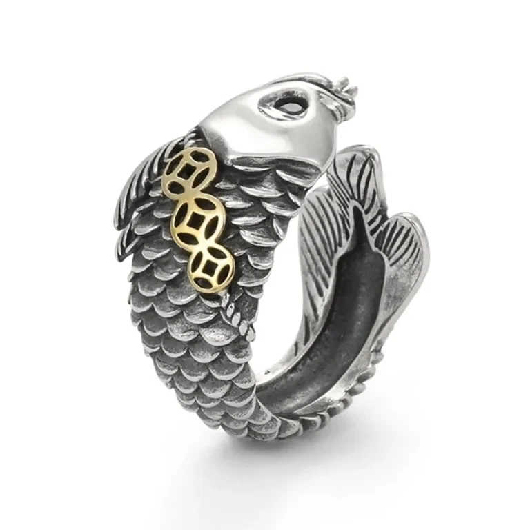 

New 2023 Vintage Fashion Carp Ring Unisex Aggressive Opening Adjustable Ring Banquet Jewelry Accessories Gift