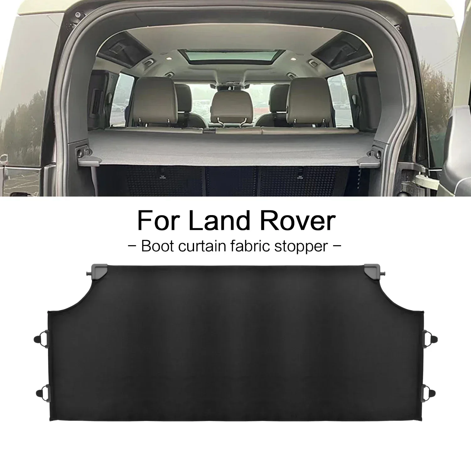 

Car Rear Trunk Curtain Cargo Cover Storage Bag Net For Land Rover Defender 110 2020-2023 Oxford Cloth Stowing Tidying