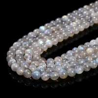 3A Natural Gray Moonstone Irisation Shiny Labradorite Fine Gems 4 6 8 10mm For Jewelry Making Diy Necklace Bracelet Accessory 2