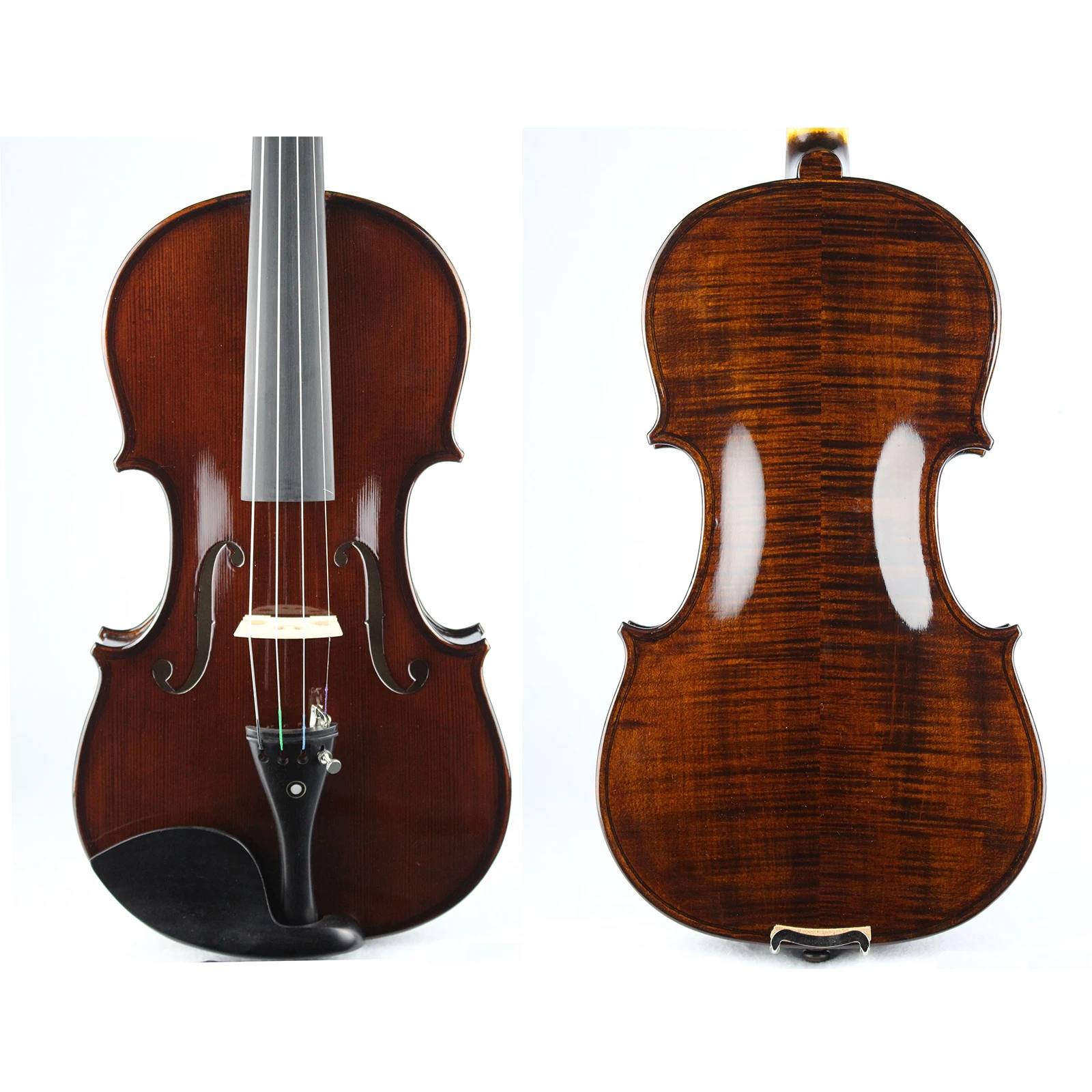 4/4 Flamed Violin! Dark Color 4/4 скрипка One Listed!! 바이올린 كمان Good Flamed Free Case and Bow