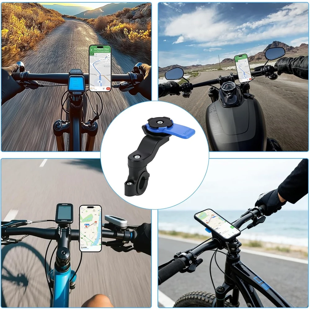 Detachable 360° Rotating Shock-Absorbing Phone Holder for Bikes and Motorcycles