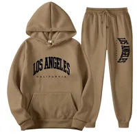 LOS ANGELES GALIFURHIA hommes/femmes costumes de sport mode survêtement à capuche + pantalon deux pièces ensembles course pulls décontractés Sweatpa 2
