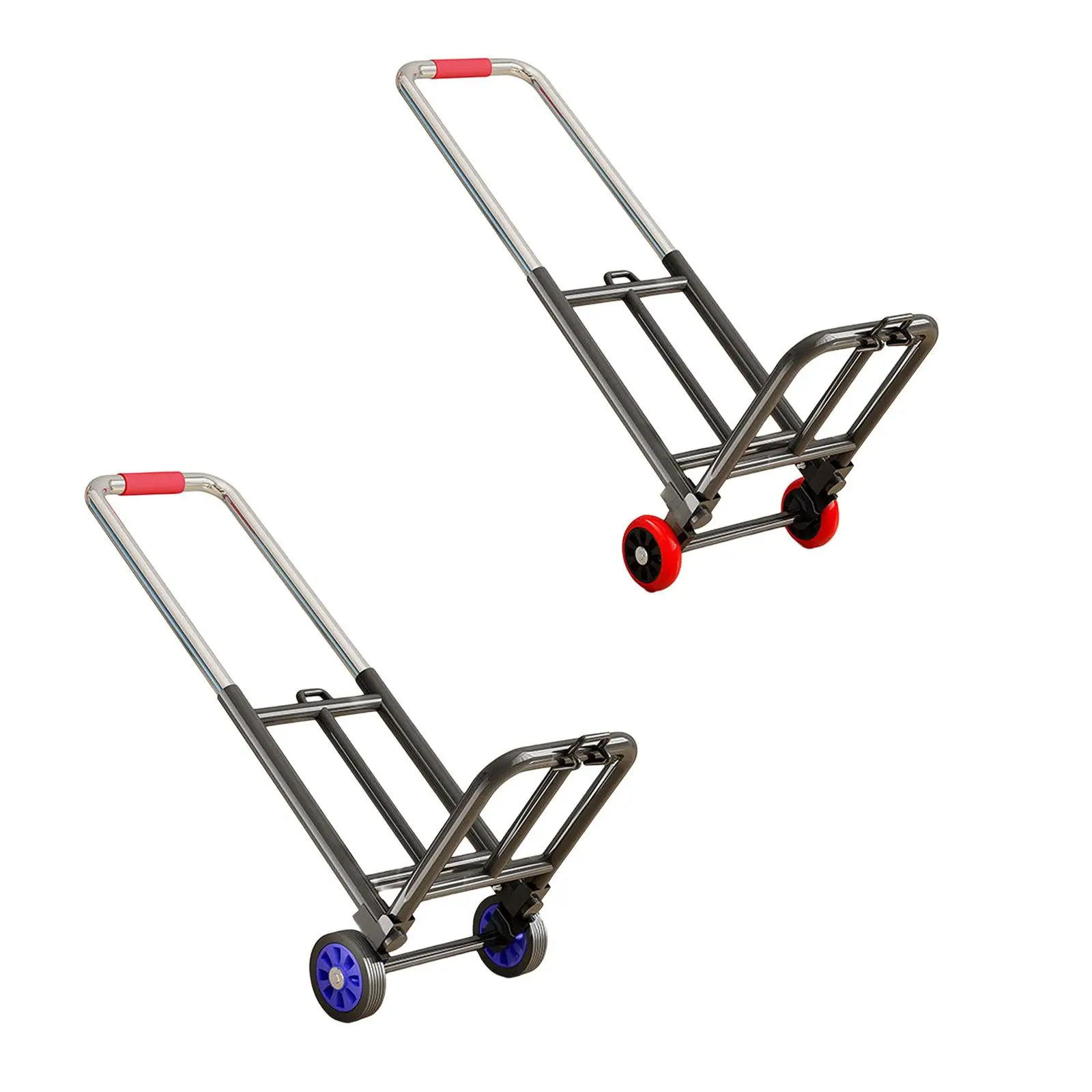 Folding Hand Truck Adjustable Foldable with wheels Shopping Cart Foldable Hand Cart for Airport Transportation Moving Shopping