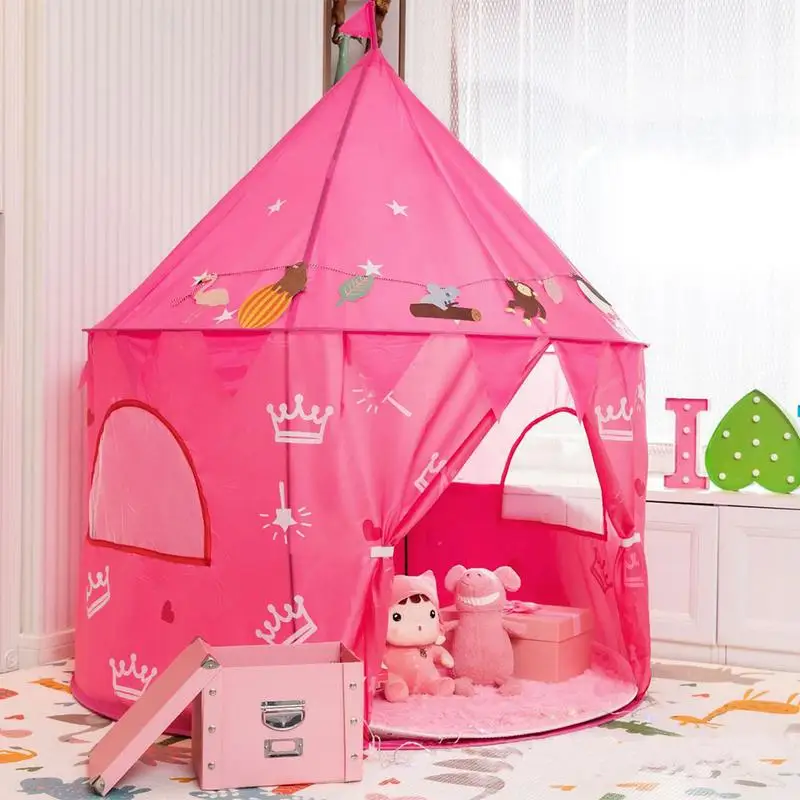 

Hot Kids Tent Oxford Cloth Play House 34 Children Indoor Outdoor Toy House Baby Tent Carpas Infantiles Girls Birthday Gift Pink