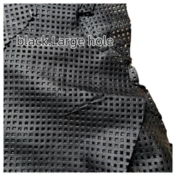 Elegant Black and Red Hollow Sheepskin Leather Fabric - Premium Handmade Material - 19x30cm (Black)