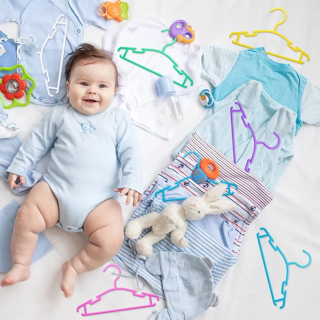 10Pcs/Set Portable Children Clothes Hanger Toddler Baby Coat Plastic Hangers  Hook Household for Kids Clothing