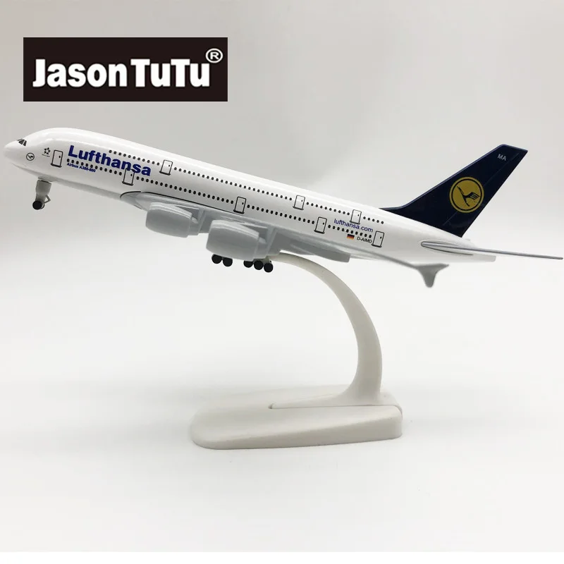 

JASON TUTU 18-20CM Lufthansa Airbus a380 Airplane Model Diecast Metal Plane Aircraft Model Drop Shipping