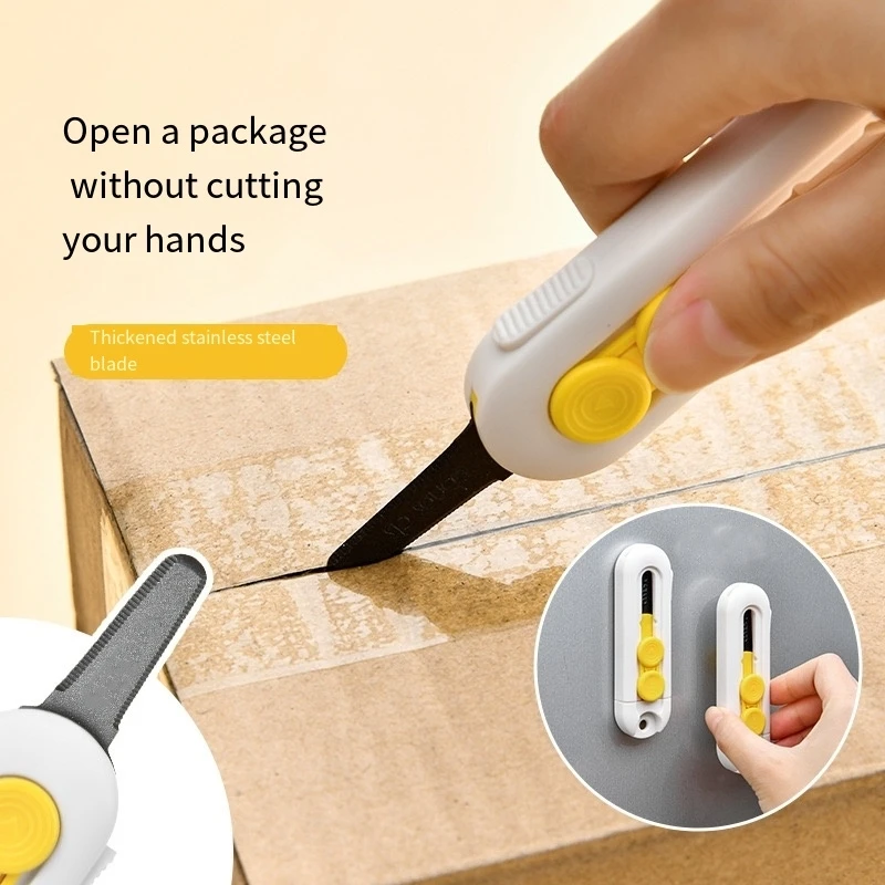 Box cutter 1pc magnetic mini box cutter Portable box cutter Letter opener and paper Retractable blade Durable ABS material mini