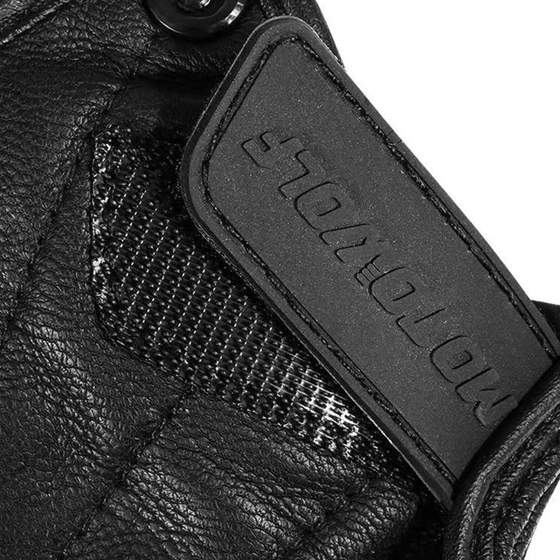 Motorcycle Gloves Half Finger Leather Summer Fingerless Racing Tactical Retro
