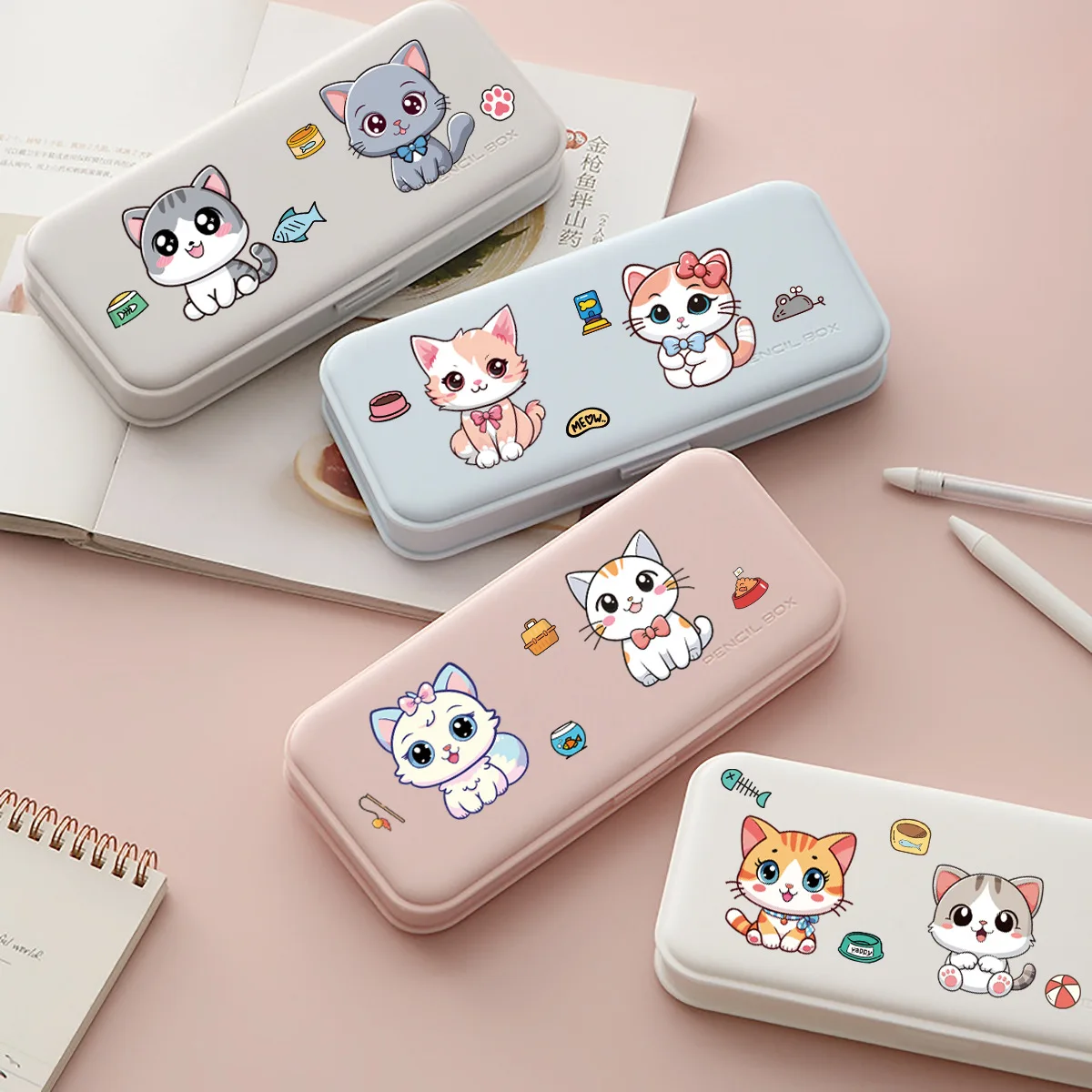 8장/팩 고양이 얼굴 변신 스티커 DIY 퍼즐 데칼 휴대폰 노트북 여행 가방 냉장고 장식 스티커