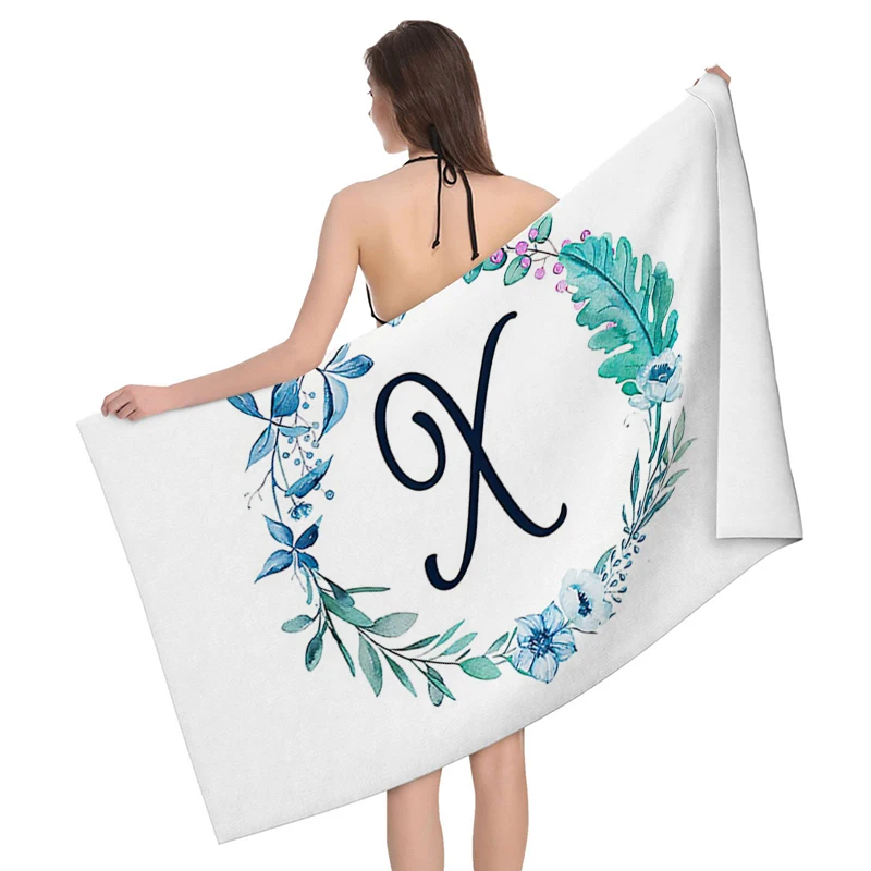 Home bath towels for the body towels bathroom letters and flower quick drying microfiber beach towel man and women large sports