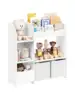 SONGMICS Toy and Book Organizer for Kids, Kids Bookshelf and Toy Storage, Storage Organizer with 2 Storage Boxes, for Playroom 1